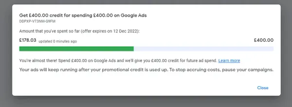 Be Careful of the £400 Google Adwords Offer